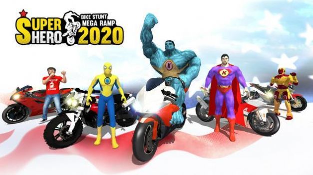 Super Hero Bike Stunts Mega Ramp 2024（超级英雄自行车超级坡道）