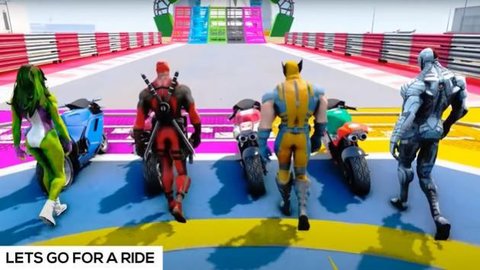 超级英雄自行车特技赛车（Superheroes Bike Racing Stunt Game）