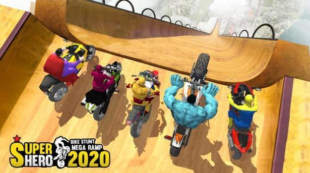 Super Hero Bike Stunts Mega Ramp 2024（超级英雄自行车超级坡道）