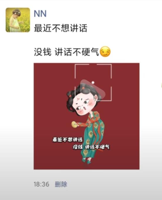 最近不想讲话没钱不硬气图片